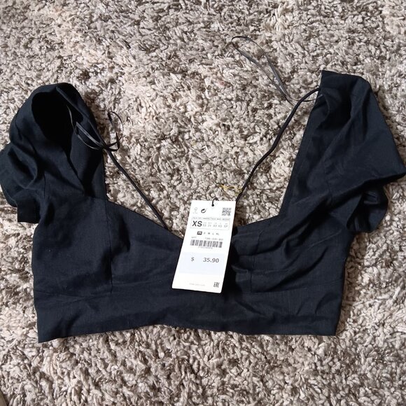 zara black top SIZE XS 7385 039 800 - Picture 2 of 3